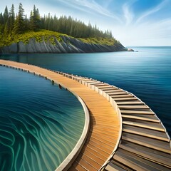 Fototapeta premium wooden bridge over the lake