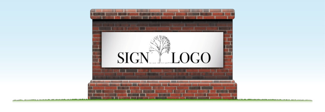 Brick monument sign blank for mockup drawing
