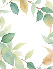 Watercolor background with flowers.  Template for card.Mock-up.. AI