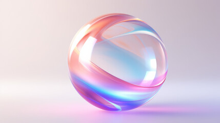 A shiny glass object on a white background