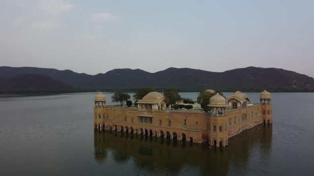 Overhead Serenity: Jal Mahal in Jaipur