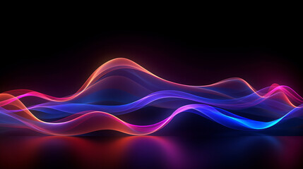 A vibrant and dynamic wave of colorful light against a dark backdrop