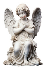 Angel Baby Statue Isolated on Transparent Background
