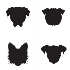 FLAT DESIGN DOG SILHOUETTE SET

