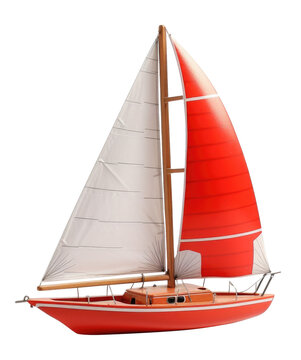 Sailboat Isolated on Transparent Background
