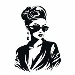 Logo with fashion model vector With Generative AI