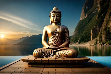 buddha statue generative by AI technology