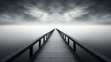 Fototapeta premium wooden bridge in the fog