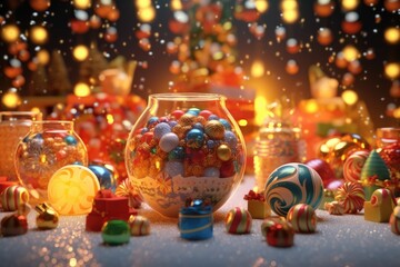 Fototapeta premium Christmas background. Generative AI