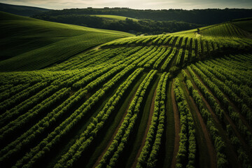 massive green vineyard