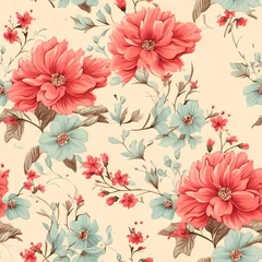 Wandaufkleber Vintage flower and scrapbooking papers pattern © Cubydesign