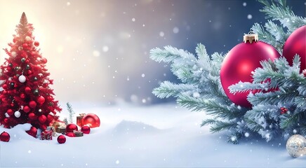 Naklejka na ściany i meble christmas decoration, christmas winter, by generative ai, christmas wallpaper, holiday decoration