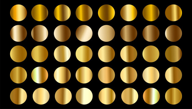 gold color metal palette swatches palette set design