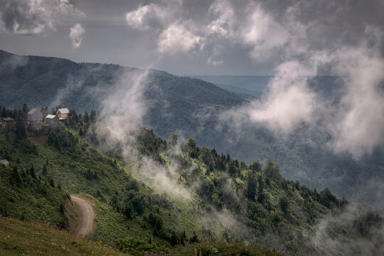 Ragged clouds were advancing on the mountains.
GomisMta, Guria, Georgia.