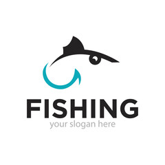 Fishing Logo Design Vector Illustration