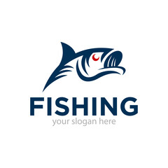 Fishing Logo Design Vector Illustration