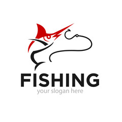 Fishing Logo Design Vector Illustration