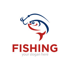 Fishing Logo Design Vector Illustration