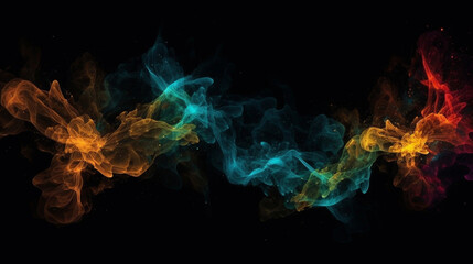 Colorful ethereal smoke wisps background AI Generative