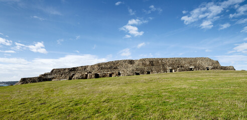 Early Neolithic 6800 year old Cairn Tumulus Mound of Barnenez contains 11 passage grave chambers....