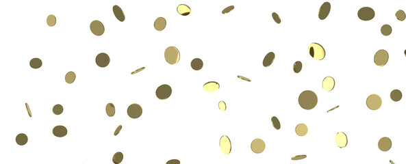 Glittering Spectacle: Captivating 3D Illustration of Glittery Gold Confetti