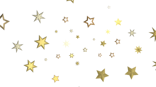 XMAS Stars - Banner with golden decoration. Festive border with falling glitter dust and stars.