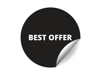 Best offer round sticker sign. Best offer circle sticker banner, badge symbol vector illustration.
