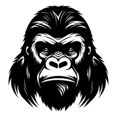 black and white gorilla head