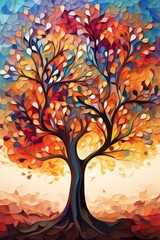Obraz na płótnie Canvas Autumn tree with colorful leaves