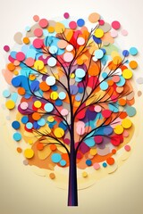 Autumn tree with colorful leaves