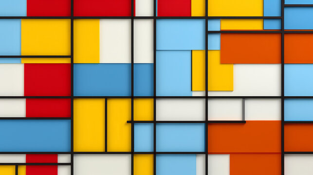 A vibrant geometric pattern created with squares and rectangles