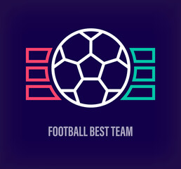 Creative football best team logo. Unique color transitions. Unique sport training and academy logo template. vector