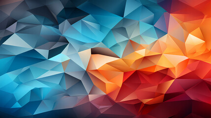 Obraz premium Eye-catching polygonal backgroun design in bold colors, ideal for a modern website header, presentation or social media post