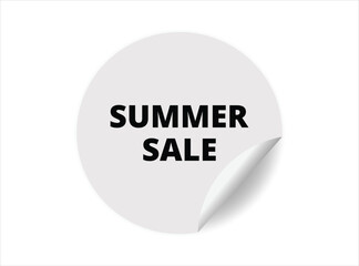 Summer Sale round sticker sign. Summer Sale circle sticker banner, badge symbol vector illustration.