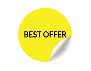 Best offer round sticker sign. Best offer circle sticker banner, badge symbol vector illustration.