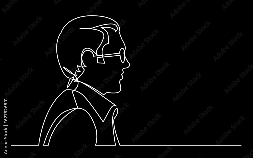 Poster continuous line drawing vector illustration with fully editable stroke of regular person diverse peo