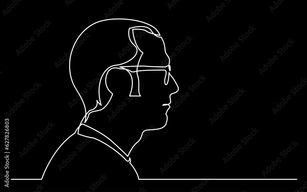 Poster continuous line drawing vector illustration with fully editable stroke of regular person diverse peo