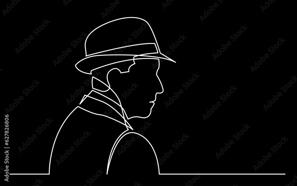 Poster continuous line drawing vector illustration with fully editable stroke of regular person diverse peo