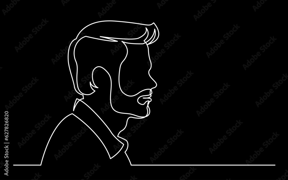 Poster continuous line drawing vector illustration with fully editable stroke of regular person diverse peo