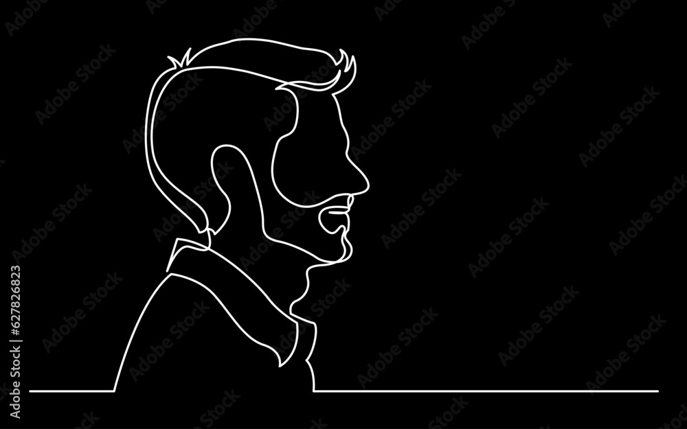Poster continuous line drawing vector illustration with fully editable stroke of regular person diverse peo