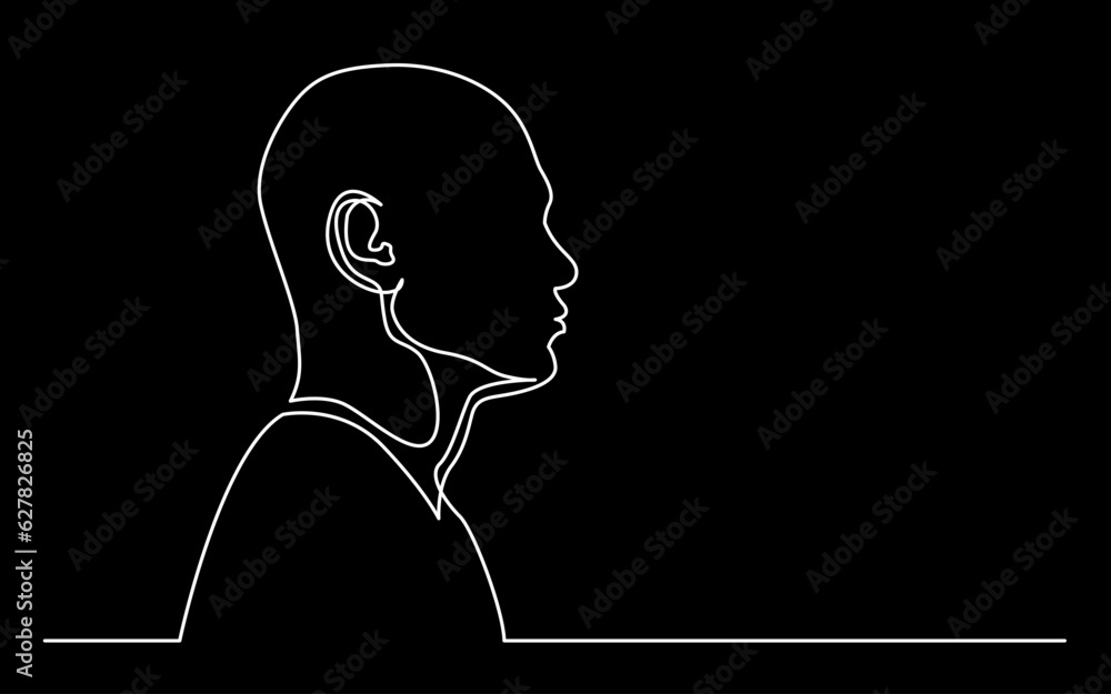 Poster continuous line drawing vector illustration with fully editable stroke of regular person diverse peo