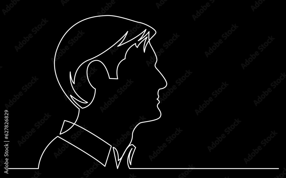 Poster continuous line drawing vector illustration with fully editable stroke of regular person diverse peo