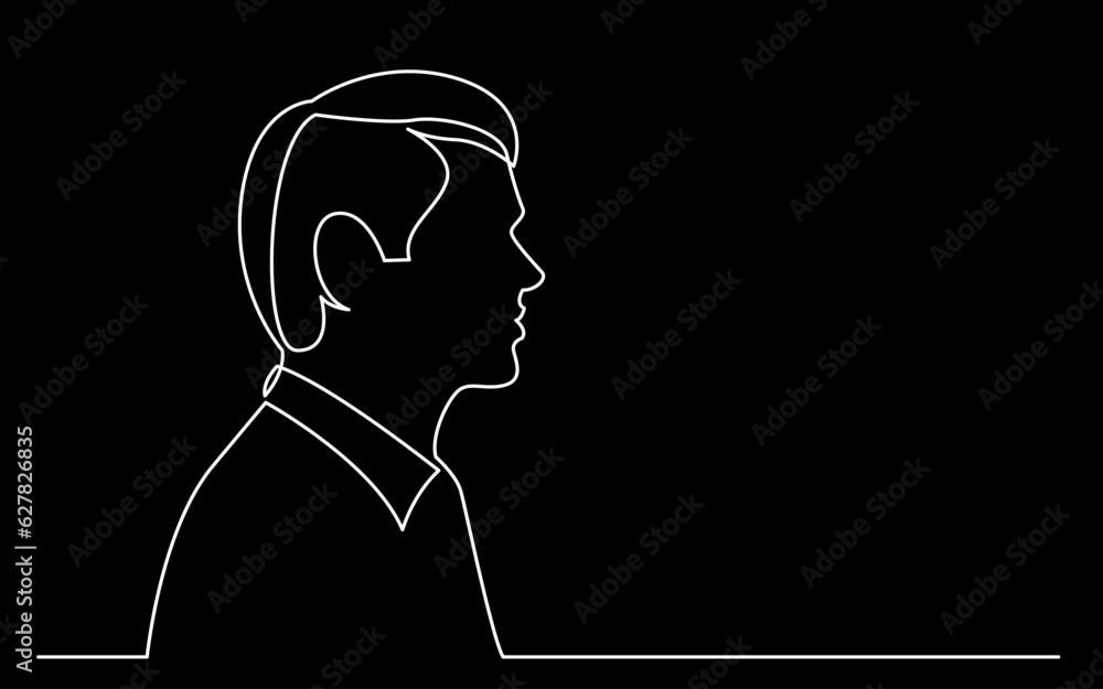 Poster continuous line drawing vector illustration with fully editable stroke of regular person diverse peo