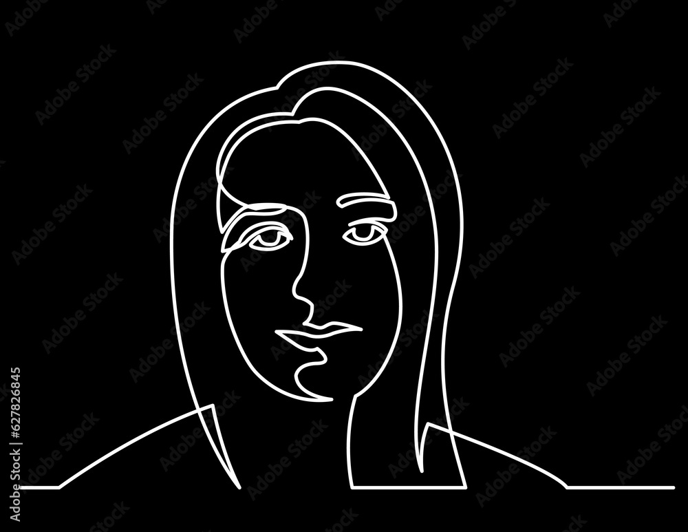 Poster continuous line drawing vector illustration with fully editable stroke of regular person diverse peo