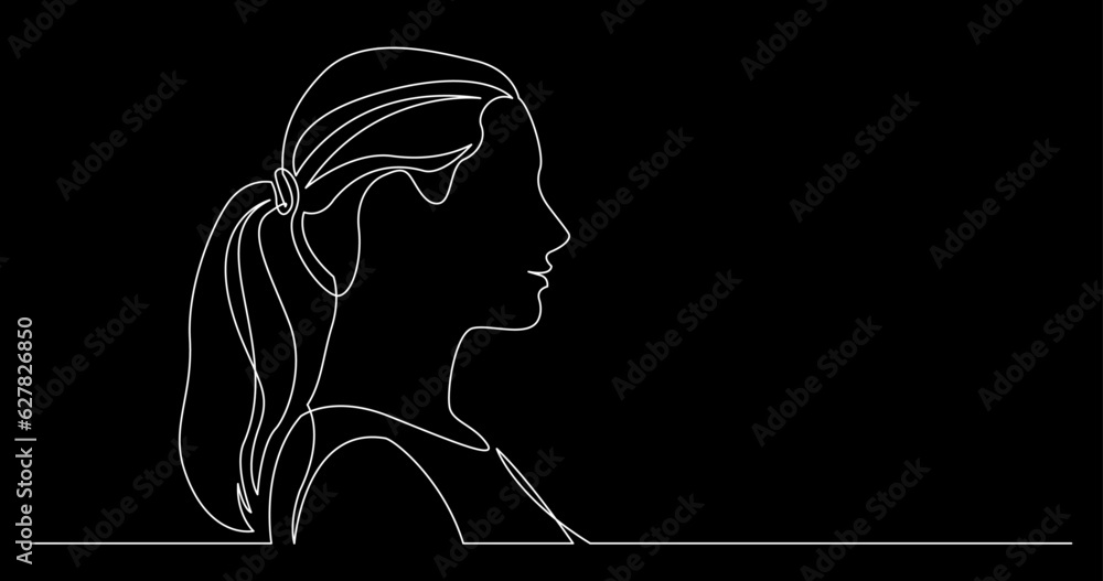 Poster continuous line drawing vector illustration with fully editable stroke of regular person diverse peo