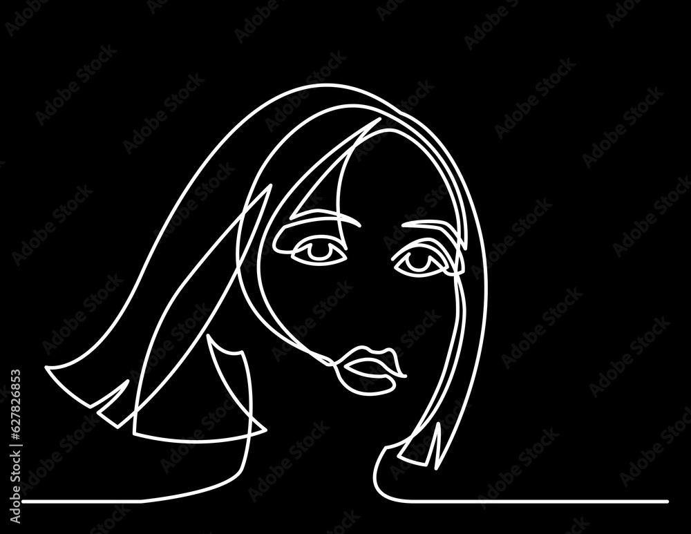 Poster continuous line drawing vector illustration with fully editable stroke of regular person diverse peo