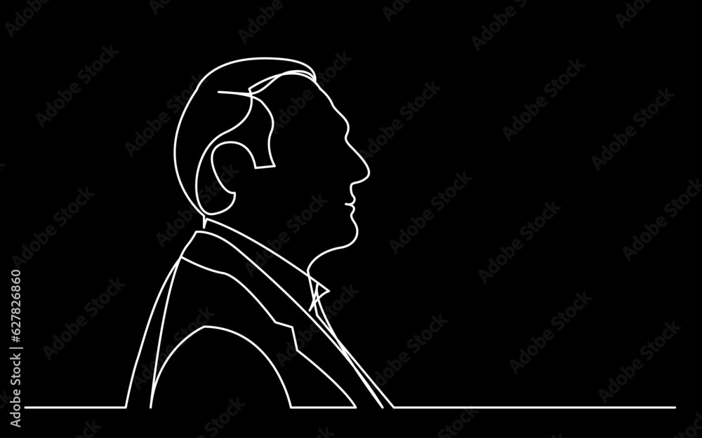 Poster continuous line drawing vector illustration with fully editable stroke of regular person diverse peo