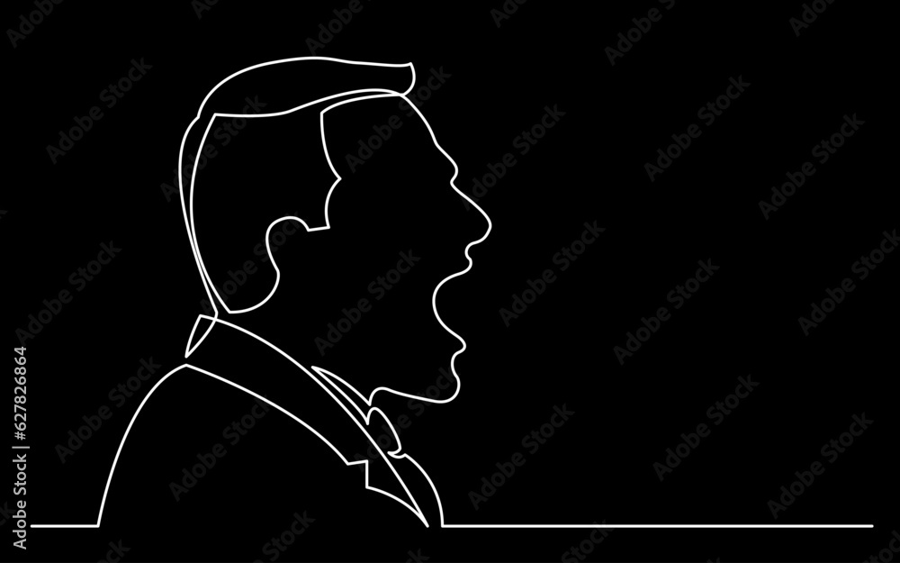 Poster continuous line drawing vector illustration with fully editable stroke of regular person diverse peo