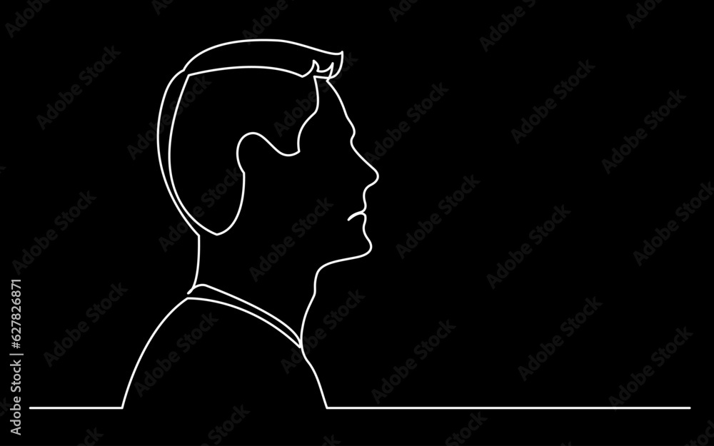 Poster continuous line drawing vector illustration with fully editable stroke of regular person diverse peo