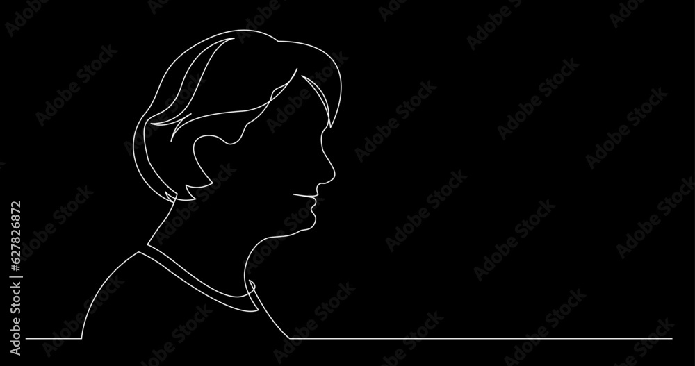 Poster continuous line drawing vector illustration with fully editable stroke of regular person diverse peo
